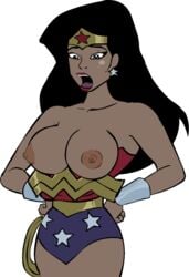 1girls akabur amazonian animated black_hair blue_eyes breasts bruce_wayne closed_mouth clothed clothed_female clothed_male clothing cowl cum cum_in_hair cum_on_breasts cum_on_face cum_on_neck dc_comics dcau diana_prince erect_nipples facial female gloves human justice_league male mask nipples olive_skin open_mouth tiara tongue wonder_woman wonder_woman_(justice_league) wonder_woman_(series)