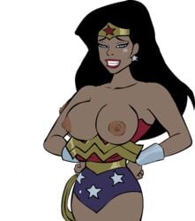 1girls akabur amazonian animated black_hair blue_eyes breasts bruce_wayne closed_mouth clothed clothed_female clothed_male clothing cowl cum cum_in_hair cum_on_breasts cum_on_face cum_on_neck dc_comics dcau diana_prince erect_nipples facial female gloves human justice_league male mask nipples olive_skin open_mouth tiara tongue transparent_background wonder_woman wonder_woman_(justice_league) wonder_woman_(series)