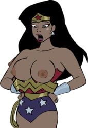 1girls akabur amazonian animated black_hair blue_eyes breasts bruce_wayne closed_mouth clothed clothed_female clothed_male clothing cowl cum cum_in_hair cum_on_breasts cum_on_face cum_on_neck dc_comics dcau diana_prince erect_nipples facial female gloves human justice_league male mask nipples olive_skin open_mouth tiara tongue transparent_background wonder_woman wonder_woman_(justice_league) wonder_woman_(series)