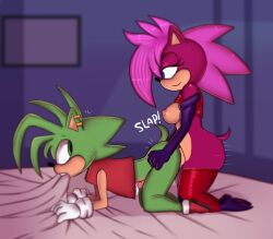 anthro cum_inside exposed_torso footwear furry futa_on_male futanari handwear humanoid incest male manic_the_hedgehog sonia_the_hedgehog sonic_(series) sonic_the_hedgehog_(series) sonic_underground