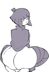 1girls big_ass bottomless chara closed_eyes dat_ass dinomite_(artist) legwear solo solo_female solo_focus tagme topwear undertale