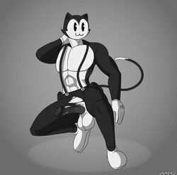 anthro balls big_balls big_penis black_body black_fur bottomwear clothing domestic_cat epic_games felid feline felis footwear fortnite fortnite:_battle_royale fur genitals hi_res male male_only mammal meowscles_(fortnite) muscular muscular_anthro muscular_male orange_body orange_fur pants penis shoes solo tagme toon_meowscles_(fortnite) toony torn_clothing unicuck video_games white_body white_fur