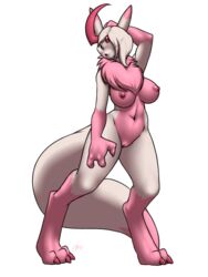 absamon absol anthro bandai_namco big_breasts breasts crossover digimon digimon_(species) female female_only fluffy furball_(artist) genitals hybrid nintendo pokémon_(species) pokemon pokemon_(species) pussy renamon solo solo_female video_games