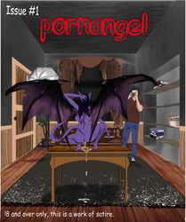 1boy 1girls angela_(gargoyles) ass bodily_fluids comic_cover disney female gargoyles male pornangel tommy_(pornangel) wings