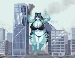 accident belly big_breasts big_thighs black_bra black_penis bra breasts chubby chubby_female city city_destruction crush crushing cyan_body daisy_(skolerin) destruction falling female giant_breasts giant_female giantess giantess_growth hips huge_breasts looking_down macro massive_breasts open_eyes open_mouth panties pink_eyes pixel_art running scared skolerin solo_female stomping surprised surprised_expression tagme thick_thighs thighs walking wide_hips