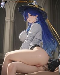 1girl 1girls adult adult_female ai_generated anal anal_insertion anal_penetration anal_sex big_breasts black_gloves black_headwear blue_hair boobs breasts bust busty busty_female busty_girl cock crossed_legs cum cum_in_ass dick earrings eye_contact female girl girl_on_top gloves hair_between_eyes hat hetero jacket jewelry kuro_games large_breasts legs light-skinned_female light_skin long_hair looking_at_viewer lucilla_(wuthering_waves) machine_muse mature mature_body mature_female penis penis_in_ass purple_eyes pussy pussy_juice reverse_cowgirl_position semen sex sex_from_behind sexy sexy_body solo_focus sperm tits uncensored vagina watermark wet_pussy white_jacket wuthering_waves