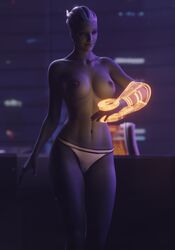 3d 3d_(artwork) alien alien_girl alone asari blender blender_(software) blue_eyes blue_skin clothing collarbone erect_nipple erect_nipples female female_focus female_only fit fit_female hips itwasmedio legs liara_t'soni mass_effect medium_breasts navel neck night no_bra no_humans omni-tool panties purple_nipples sci-fi shoulders smiling solo solo_female solo_focus thighs toned toned_belly toned_body toned_female toned_stomach topless topless_female walking wide_hips