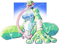 2026 abdominal_bulge amphibian anthro arm_wraps big_breasts big_penis biped black_eyes blue_breasts bodily_fluids breasts cheek_spots clitoris colored countershading crotch_lines cum cum_covered cum_in_vagina cum_inside cum_on_arm cum_on_body cum_on_breasts cum_on_face cum_on_hand cum_on_penis cum_on_tongue digital_media_(artwork) duo erect_nipples erection eyelashes female foreshortening frog genital_fluids genitals green_body green_skin grefina_(noirchaton4) hi_res humanoid_genitalia humanoid_penis hyper hyper_tongue long_tongue male male/female membrane_(anatomy) messy mostly_offscreen_male nipples noirchaton4 non-mammal_breasts non-mammal_nipples nude one_eye_closed open_mouth penetration penile penile_penetration penis penis_in_vagina pink_tongue saliva saliva_on_tongue sex shaded simple_background sweat tongue tongue_around_penis vaginal vaginal_penetration vein veiny_penis webbed_hands white_background white_body white_skin wraps yellow_sclera