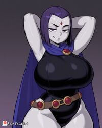 1girl ai_generated female huge_breasts rachel_roth raven_(dc) rocksolidart teen_titans