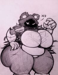 1girls ass bear_ears bear_girl big_ass big_boobs big_breasts chubby chubby_female claws face_in_shadow fat_ass fortnite gauntlets greyscale hoodie huge_ass huge_boobs huge_breasts pencil_(artwork) rand0m_293 raven_team_leader scar scar_across_eye scar_on_leg shadow shadowed_face thighs traditional_media_(artwork) wide_hips