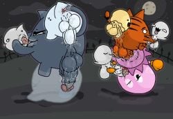 anal anal_penetration anus ball_lick balls bandai_namco blue_body blue_fur bodily_fluids boo_(mario) cemetery cervical_contact cleft_lip cunnilingus dipstick_ears dipstick_tail dybbuk_(mewgenics) ear_markings emanata erection felid feline fellatio female feral foreskin foreskin_play fur gaping gaping_anus genital_fluids genitals ghost ghost_(find_mii) gloves_(marking) grass group group_sex handjob hi_res iron_bars leg_markings licking male mammal mario_bros markings mewgenics moon multicolored_ears nintendo oral orange_body orange_fur orgy pac-man_(series) penetration penile penis penis_in_face pinky_(pac-man) plant precum presenting presenting_vulva saliva sex socks_(marking) sour_puss_(pac-man) speech_box spirit spread_anus spreading stitched_penis surgical_suture tail tail_markings throbbing throbbing_penis tongue tongue_in_foreskin translucent translucent_body vaginal vaginal_fluid_string vaginal_fluids vaginal_penetration vulva whiskers yolka