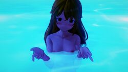 1female 1females 1girl 1girls blonde_female blonde_hair cute cute_face demi_(demianimations) flan_(flanofart) hug_invitation koikatsu koikatsu_(medium) naked naked_female oc open_arms orange_eyes original_character pool smile solo solo_female swimming_pool tagme