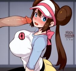 1girl ai_generated female imminent_oral penis pokemon rosa_(pokemon) tagme