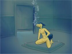 1girls air_bubbles aquaphilia badger breasts bubbles drowning female madlyfluffy nintendo nude onomatopoeia pokemon puffed_cheeks rhexxy solo typhlosion underwater