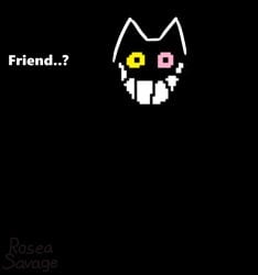 2d_animation animated animated_gif anthro big_breasts black_body bouncing_breasts breast_drop breast_jiggle breasts clothed clothing clothing_lift deltarune domestic_cat felid feline felis female flashing flashing_breasts frame_by_frame friend_(deltarune) heterochromia hi_res jiggling mammal mismatched_nipples nipples roseasavage shirt shirt_lift short_playtime solo text topwear undertale_(series)