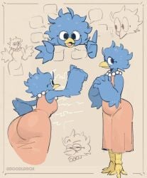 1girls anthro avian berdlys_mom big_ass big_breasts bird curvy curvy_female curvy_figure curvy_hips cute cute_face deltarune doodledox rear_view reference_image reference_sheet tagme toby_fox wide_hips