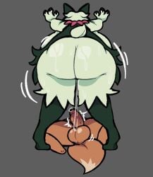 2026 3_fingers ambiguous_fluids anthro anthro_on_anthro back_boob balls big_balls big_breasts big_butt bodily_fluids breasts brown_balls brown_body brown_fur brown_penis brown_tail butt digital_media_(artwork) dipstick_tail duo eevee female female_anthro fingers fur generation_1_pokemon generation_9_pokemon genital_fluids genitals glistening glistening_balls glistening_butt glistening_genitalia glistening_penis green_body green_breasts green_fur green_tail grey_background huge_breasts huge_butt larger_female lying male male/female male_anthro markings meowscarada nintendo on_back penis pokemon pokemon_(species) precum short_tail simple_background size_difference smaller_male sweat sweaty_butt tail tail_markings tan_tail_tip tunasnacks