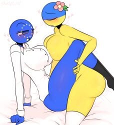 countryhumans countryhumans_girl european_union_(countryhumans) kak0yt0_chel national_personification tagme ukraine_(countryhumans)