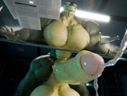 2026 3d_(artwork) 4:3 anthro ball_squish balls balls_expansion big_balls big_muscles big_penis bodily_fluids body_size_growth dark_room digital_media_(artwork) dripping drooling erection erlenmeyer_flask expansion foreskin forked_tongue genital_expansion genital_fluids genitals glass_table green_body green_scales grin growth half-closed_eyes hands_on_table huge_balls huge_muscles huge_penis humanoid_genitalia humanoid_penis hyper hyper_balls hyper_genitalia hyper_muscles hyper_penis inside kahliss laboratory laboratory_equipment laboratory_glassware leaking_precum looking_pleasured low-angle_view male muscle_growth muscular muscular_male narrowed_eyes nude over_table paper penis penis_expansion precum precum_drip precum_on_ground precum_puddle precum_string reptile saliva scales scalie scientific_instrument size_transformation smile snake snekkuu solo spread_legs spreading squish standing tongue transformation vein veiny_penis yellow_balls yellow_body yellow_penis yellow_scales