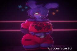 bacconator3d bonfie bouncing_breasts breast_focus breasts bunny_girl female fnaf fredina's_nightclub lifted_by_self nervous presenting_breasts removing_clothing shirt_lift tagme undressing video