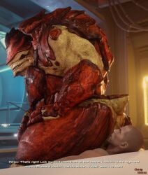 2boys 3d_(artwork) alien anal anus big_butt bioware butt cheap-wazoo commander_shepard dialogue digital_media_(artwork) dominant duo electronic_arts english_text facesitting gay hand_on_leg hand_on_thigh hi_res human humanoid krogan looking_at_another looking_back looking_pleasured male male_human/male_alien male_rimmed male_rimming male_rimming_male mammal mass_effect oral rimming sex sitting sitting_on_another size_difference stinkface tail text urdnot_wrex yaoi