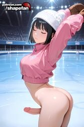 1futa absurd_res absurdres ai-created ai-generated ai_art ai_generated ambiguous_gender arched_back arms_up artist_name ass balls bangs beanie big_balls big_cock big_dick big_penis big_testicles black_hair boobs bottomless breasts bust chest closed_eyes closed_mouth cock cowboy_shot cropped_jacket dick erection fit_futa from_side futa futanari hat hi_res high_quality high_resolution ice ice_skating intersex jacket kiiro_(shapefan) large_balls large_penis large_testicles long_sleeves medium_breasts oc original original_character patreon patreon_username penis pink_jacket shapefan short_hair skating_rink solo stable_diffusion stage_lights stretching tagme thighs tits uncensored white_headwear