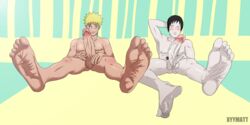 balls big_penis black_hair blonde_hair blush blushing circumcised completely_naked completely_nude feet foot_fetish foot_focus gay male male_only naruto naruto_(series) naruto_shippuden ninja nude nude_male pale-skinned_male pale_skin penis sai smile smiling soles testicles uncensored uzumaki_naruto white_skin wrinkled_feet wrinkled_soles yaoi