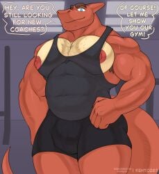 5_fingers absurd_res anthro armpit_hair athletic_wear belly body_hair charizard clothing dialogue dragon english_text fingers generation_1_pokemon gym hi_res kento267 male male/male multicolored_body muscular muscular_anthro muscular_male mythological_creature mythological_scalie mythology nintendo nipples orange_body pokemon pokemon_(species) scalie shirt smile solo speech_bubble t-shirt text topwear two_tone_body