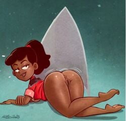 alboart beckett_mariner brown_skin chocolate_girl colored ebony ebony_female edit edited feet half_naked human laying_down seductive seductive_look shaking shaking_ass soles star_trek