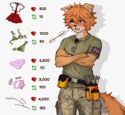 2026 alexander_sterling angry anthro arm_tuft aviator_glasses bikini black_nose blush bodily_fluids bottomwear camo camo_bikini camo_bottomwear camo_clothing camo_pants camo_print camo_swimwear canid canine canis clock clothing countershade_face countershade_tail countershading crossed_arms cum cumshot dialogue digital_drawing_(artwork) digital_media_(artwork) domestic_dog ejaculation elbow_tuft english_text eyelashes eyewear floppy_ears forceps fur genital_fluids glasses green_bottomwear green_clothing green_eyes green_pants green_shirt green_topwear hair homophobic_slur interaction_drive loserartgirl male mammal medical_instrument messy_hair multicolored_body multicolored_fur open_mouth orange_body orange_fur orange_hair panties pants pattern_bikini pattern_bottomwear pattern_clothing pattern_panties pattern_pants pattern_swimwear pattern_underwear pink_clothing pink_panties pink_underwear portrait school_uniform scientific_instrument sex_toy shirt simple_background solo speech_bubble strip_game striped_bottomwear striped_clothing striped_panties striped_underwear stripes surgical_instrument swimwear tail text three-quarter_portrait tool_belt tools topwear tuft tweezers two-piece_swimsuit two_tone_body two_tone_fur underwear uniform vibrator watch white_background white_body white_countershading white_fur wrench wristwatch