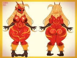 anthro areola ass avian big_breasts bird blaziken blue_eyes breasts digital_media_(artwork) female flare_(neerishia) genitals hair hi_res leonifa looking_at_viewer nintendo nipples nude pokemon pokemon_(species) pussy simple_background solo tribal video_games