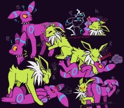 anger_symbol animal_genitalia ass balls bite biting_thigh blep blush collar confusion directional_arrow dramatic_lighting duo eeveelution electricity ellipsis embarrassed exclamation_point face_squish facepalm female feral generation_1_pokemon generation_2_pokemon genitals happy hug hugging_another hugging_butt hugging_leg inner_monologue jolteon kiss_on_lips kissing lightning looking_back looking_down lying magnetism male male/female narrowed_eyes neck_tuft nintendo on_back onomatopoeia paw_in_face pawpads paws pokemon pokemon_(species) pokemon_mystery_dungeon question_mark rubbing_cheek sheath shiny_pokemon shocked sound_effects spike_chunsoft spiked_collar spikes squint squish static_electricity stuck_together surprise_kiss tail text text_with_heart thinking tongue tongue_out tuft umbreon unown_(pokemon) unown_a unown_b unown_c unown_d unown_e unown_f unown_g vulva witseoc yomi_hustle