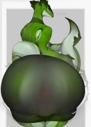 anthro anus ass big_butt bodily_fluids bottomwear clothed clothing deadlock female genital_fluids genitals green_body looking_at_viewer musk onm11 reptile scalie shorts simple_background smelly smelly_anus smelly_butt solo spandex spandex_shorts tail thick_thighs tight_bottomwear tight_clothing tight_shorts valve vulva vyper_(deadlock)