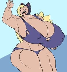 1girls adventure_time angstrom cartoon_network female female_focus female_only huge_breasts human hyper hyper_breasts muscular_female nipple_bulge susan_strong thick_thighs wide_hips