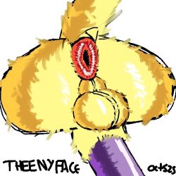 animal_genitalia anus ass balls big_anus butters_(theenyface) detailed_anus domestic_cat felid feline felis fur genital_raphe genitals male_only mammal penis puffy_anus purple_penis raphe_(anatomy) red_anus scrotal_raphe sheath theenyface yellow_body yellow_fur