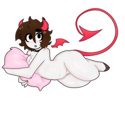 caught cute demon horns long_tail naked nonbinary thick_thighs white_body