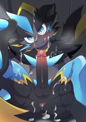 2026 3_fingers absurd_res after_anal after_anal_penetration after_sex anthro anus ass balls big_penis biped black_balls black_body black_fur black_inner_ear black_nose black_penis black_tail blue_body blue_eyes blue_fur blue_pawpads blue_whiskers blush blush_lines bodily_fluids cheek_tuft cum cum_from_ass cum_in_ass cum_inside cum_on_chest cum_on_face cum_on_hand cum_on_leg digital_media_(artwork) dripping erection facial_tuft feet felid feline fingers fur generation_9_pokemon genital_fluids genitals glans glistening glistening_eyes glistening_genitalia glistening_glans glistening_penis hand_spike hi_res hindpaw humanoid_genitalia humanoid_penis leaking_cum legendary_pokemon licking licking_lips licking_own_lips long_penis looking_at_viewer male male_anthro mammal mega_evolution mega_zeraora mismatched_genitalia mismatched_humanoid_penis mismatched_penis multicolored_body multicolored_fur multicolored_penis multicolored_tail mythical_pokemon neck_tuft nintendo nude nude_anthro nude_male pawpads paws penis pink_anus pink_glans pink_penis pokemon pokemon_(species) precum precum_drip presenting_cum_inside pupils slit_pupils solo spikes spikes_(anatomy) spread_butt spread_legs spreading sweat tail tongue tongue_out tsukane_yoda tuft two_tone_penis whiskers yellow_body yellow_fur yellow_tail zeraora
