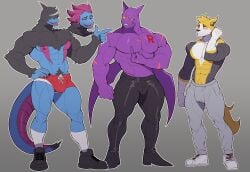 bara bara_body boltund crobat deino furry furry_male furry_only hydreigon muscular muscular_anthro muscular_male muto20002 pokemon pokemon_(species) pokemon_bw pokemon_gsc pokemon_ss
