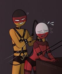 ambiguous_penetration bdsm collar countryhumans gay gay_domination germany_(countryhumans) male male/male male_only male_penetrating_male malinaismylife penetration poland_(countryhumans) torture whipping yaoi