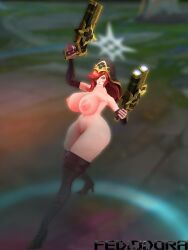 1girls big_ass big_breasts broken_covenant_miss_fortune fediodora gun guns league_of_legends miss_fortune