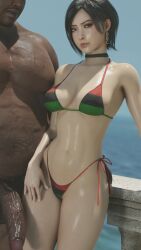 1girls 3d 3d_(artwork) ada_wong ada_wong_(adriana) asian asian_female ass big_breasts big_penis bikini bimbo bimbo_lips bimbofication blacked breasts capcom choker dark-skinned_male dark_skin earrings female female_only flag_bikini huge_cock huge_lips imminent_sex interracial large_breasts large_penis light-skinned_female light_skin lipstick long_penis looking_at_viewer medium_breasts nipples_visible_through_clothing pan-african_colors pan-african_flag pan-african_flag_bikini penis qos qos_clothing qos_tattoo queen_of_spades queen_of_spades_symbol queen_of_spades_tattoo resident_evil resident_evil_2 resident_evil_2_remake resident_evil_4 resident_evil_4_remake serahnsfwart snowbunny tattoo tattoo_under_eye thick_ass thick_hips thick_legs thick_thighs thighs