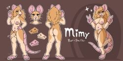 2:1 absurd_res anthro big_breasts big_butt big_ears breasts buckteeth butt cheese dairy_products eyewear food foreskin genitals glasses gynomorph hair hi_res intersex long_hair mammal mimy_(mintyfoxxe) model_sheet murid murine noriquatic penis pubes rat rat_tail rodent solo tail teeth vein veiny_penis whiskers