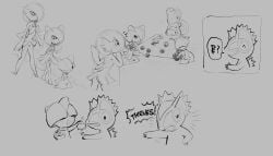 absurd_res anthro apple ass badge bottomwear clothing daughter_(lore) female food fruit gardevoir generation_3_pokemon genitals group hi_res hungry kecleon kirlia lizard male merchant miniskirt monster mother_(lore) mystery_dungeon_badge niichan nintendo parent_(lore) plant pokemon pokemon_(species) ralts reptile scalie shiny_pokemon skirt starving trio vaginal_penetration vulva