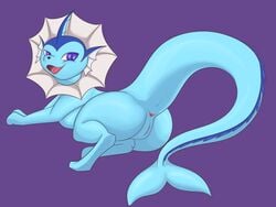 absurd_res anthro anus ass eeveelution female genitals happy hi_res leafysnivy nintendo pokémon_(species) pokemon pokemon_(species) presenting presenting_hindquarters pussy vaporeon video_games