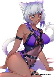 miqo'te from final fantasy by beneceadraws