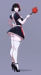1girls ass ass_focus big_ass black_hair choker clothed clothing collar deadlock female female_only gockroach goth goth_girl heels high_heels huge_ass large_ass maid maid_uniform mina_(deadlock) no_panties red_eyes short_hair short_skirt skirt solo solo_female standing tarakanovich thick thick_ass thick_thighs thighhighs thighs upskirt valve vampire vampire_girl wide_hips