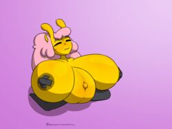 1girls 4:3 absurd_res anthro banana_slug bananaramasama belly big_belly big_breasts breast_expansion breasts clothing cumflation expansion female hi_res huge_breasts hyper hyper_belly hyper_breasts kela_(bananaramasama) kela_ariolima lactation_denial legwear nipple_tape pasties pregnant shortstack solo tape thigh_highs