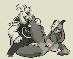 anthro asriel_dreemurr asriel_dreemurr_(god_form) bovid breasts caprine clothed clothing duo female female_asriel female_penetrated floppy_ears fur fur_markings geferon_(geferon) goat grey_body grey_fur greyscale horn male male/female male_penetrating male_penetrating_female mammal markings monochrome nude penetration penile penile_penetration penis_in_pussy polarfoxpat robe rule_63 sex sketch undertale vaginal_penetration video_games