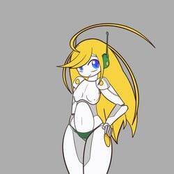 animated blonde_hair bottomwear breast_expansion breasts canon_panties cave_story curly's_panties curly_brace female grey_skin gynoid humanoid lactation machine no_sound panties robot robot_girl robot_joints tagme underwear video zedrin