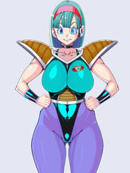 1girls blue_eyes bulma_briefs bulma_briefs_(frieza_saga) cameltoe cleavage curvy diadem dragon_ball dragon_ball_z erect_nipples female huge_areolae huge_ass huge_breasts kinokoallstars puffy_nipples short_hair thick_lips voluptuous wide_hips